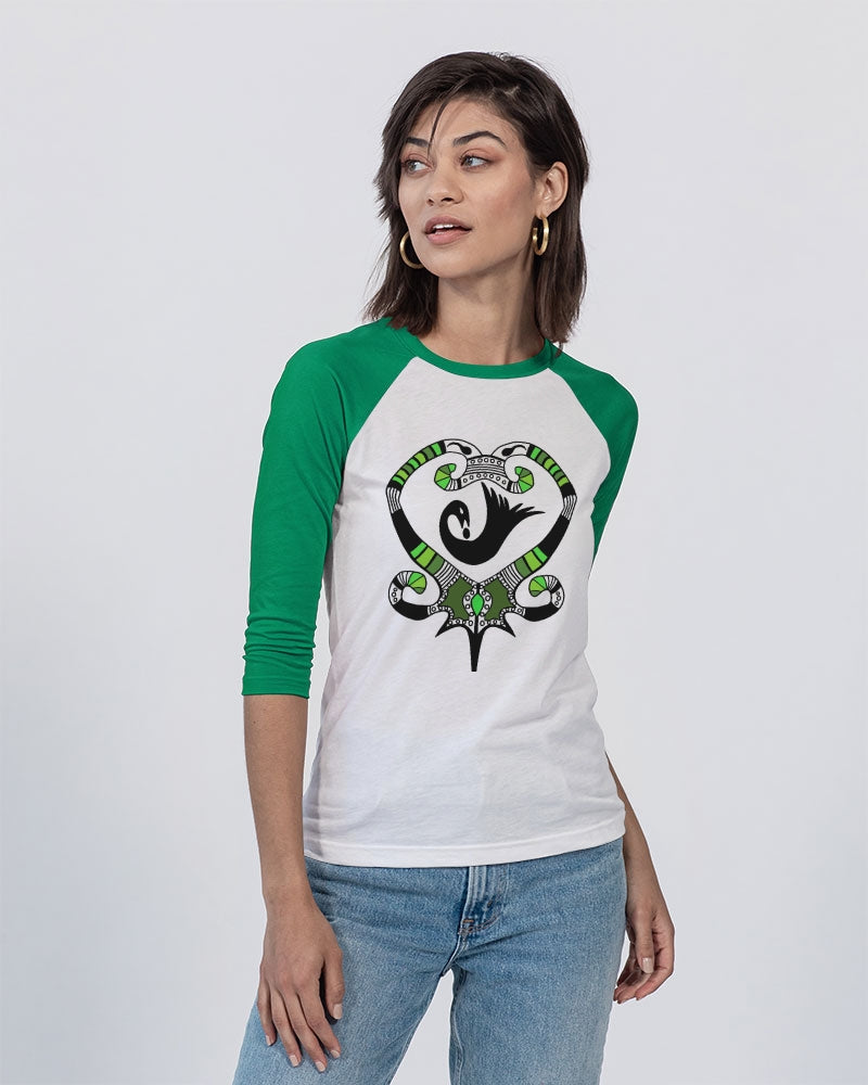 GREEN ARMY Unisex Three Quarter Sleeve Baseball Tee Bella